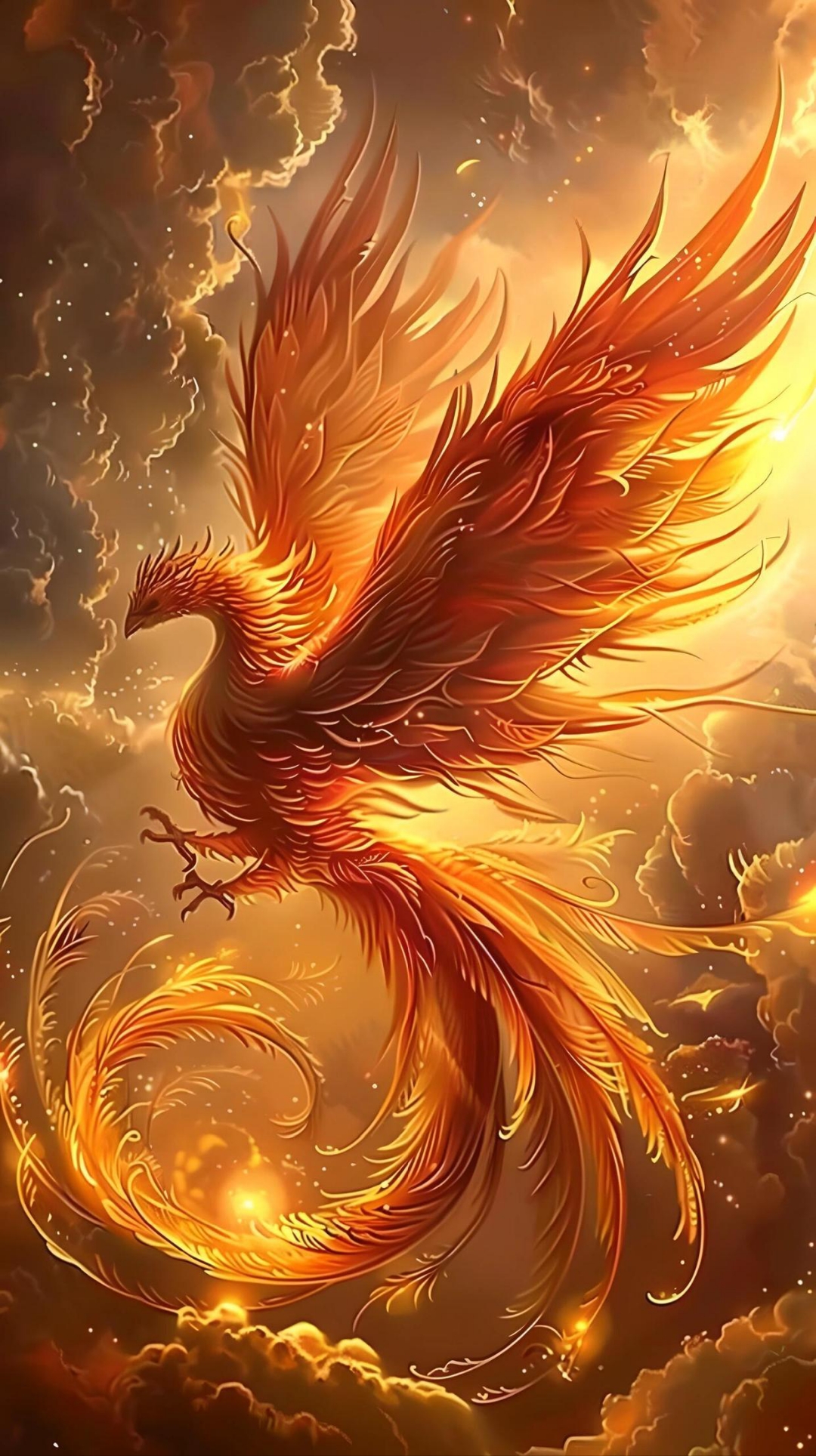 夕阳下的凤凰展翅飞翔,这不仅仅是一幅美丽的画,象征着好运连连.