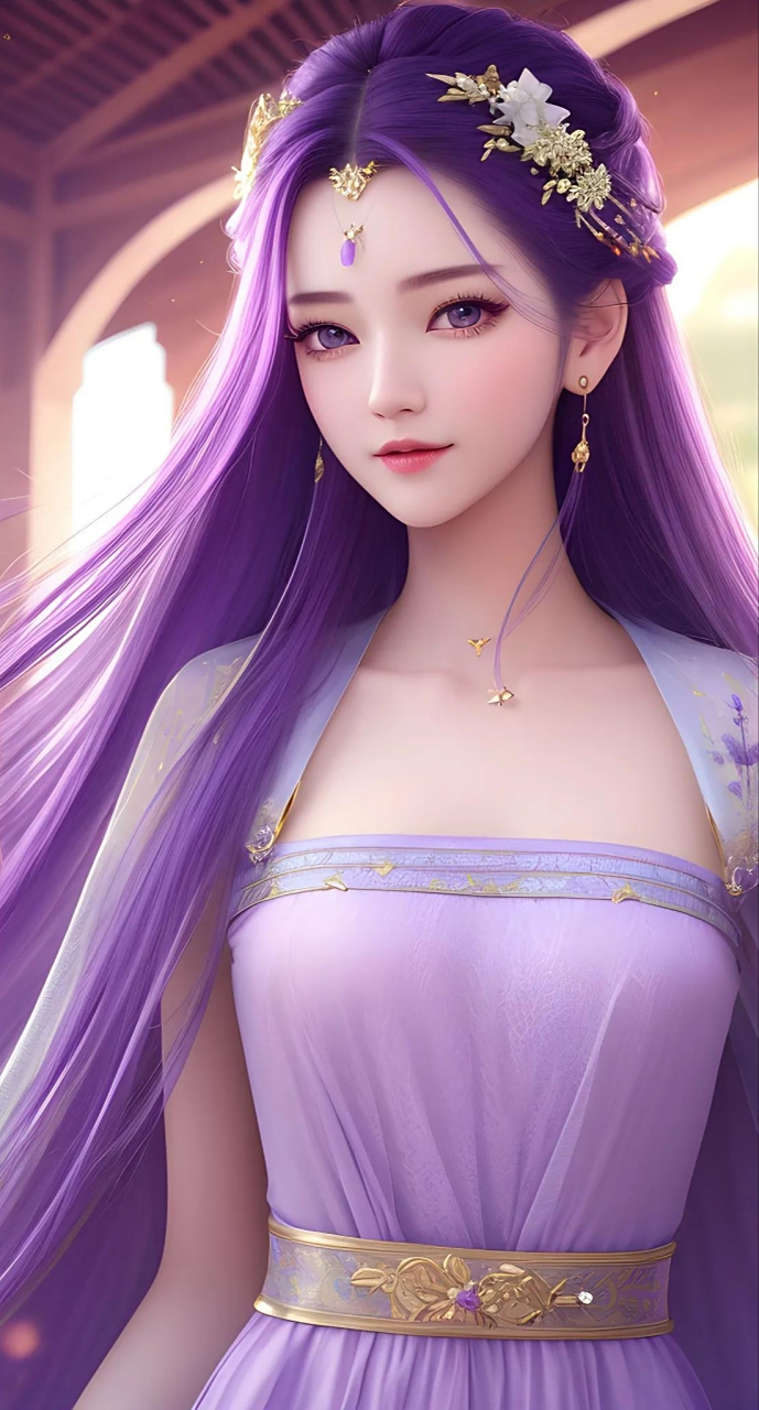 ai绘画:古风少女(紫依)