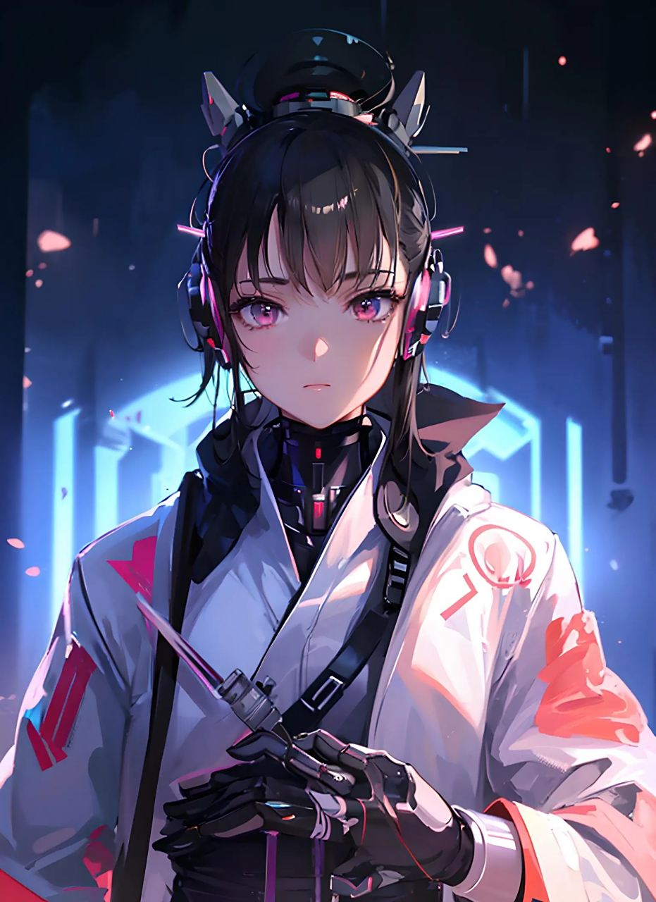 ai绘画:赛博朋克咒术师(牧炎灵)#中国风# #少女# #动漫壁纸# #ai共创