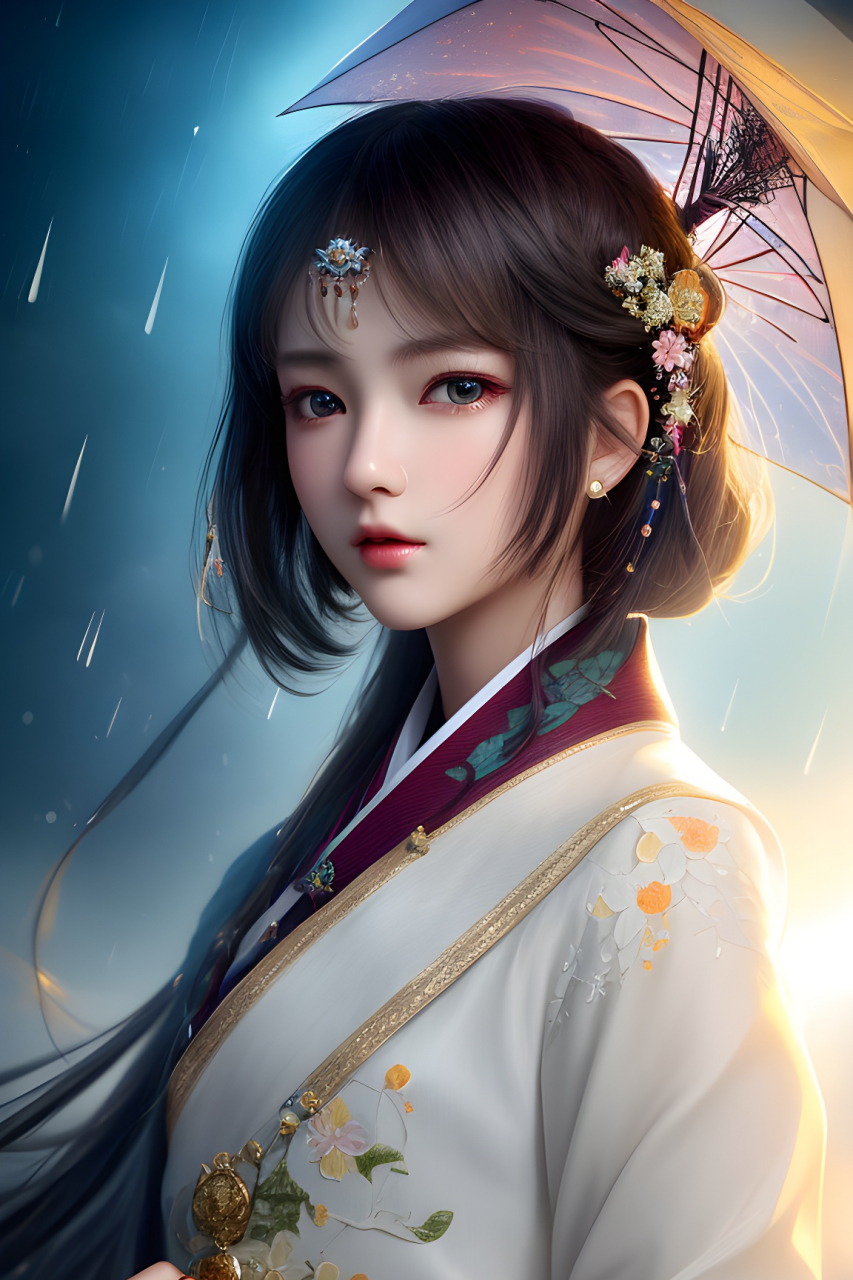 ai绘画:古风少女(半夏)