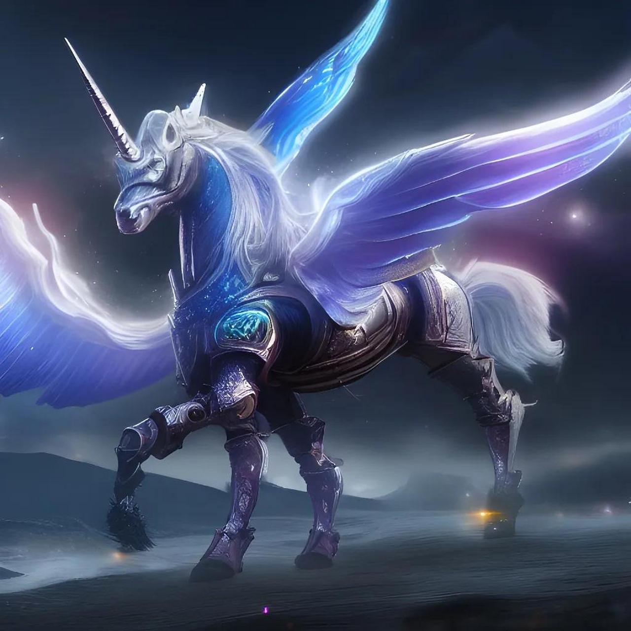 ai绘画:神奇的动物(暗黑独角兽)