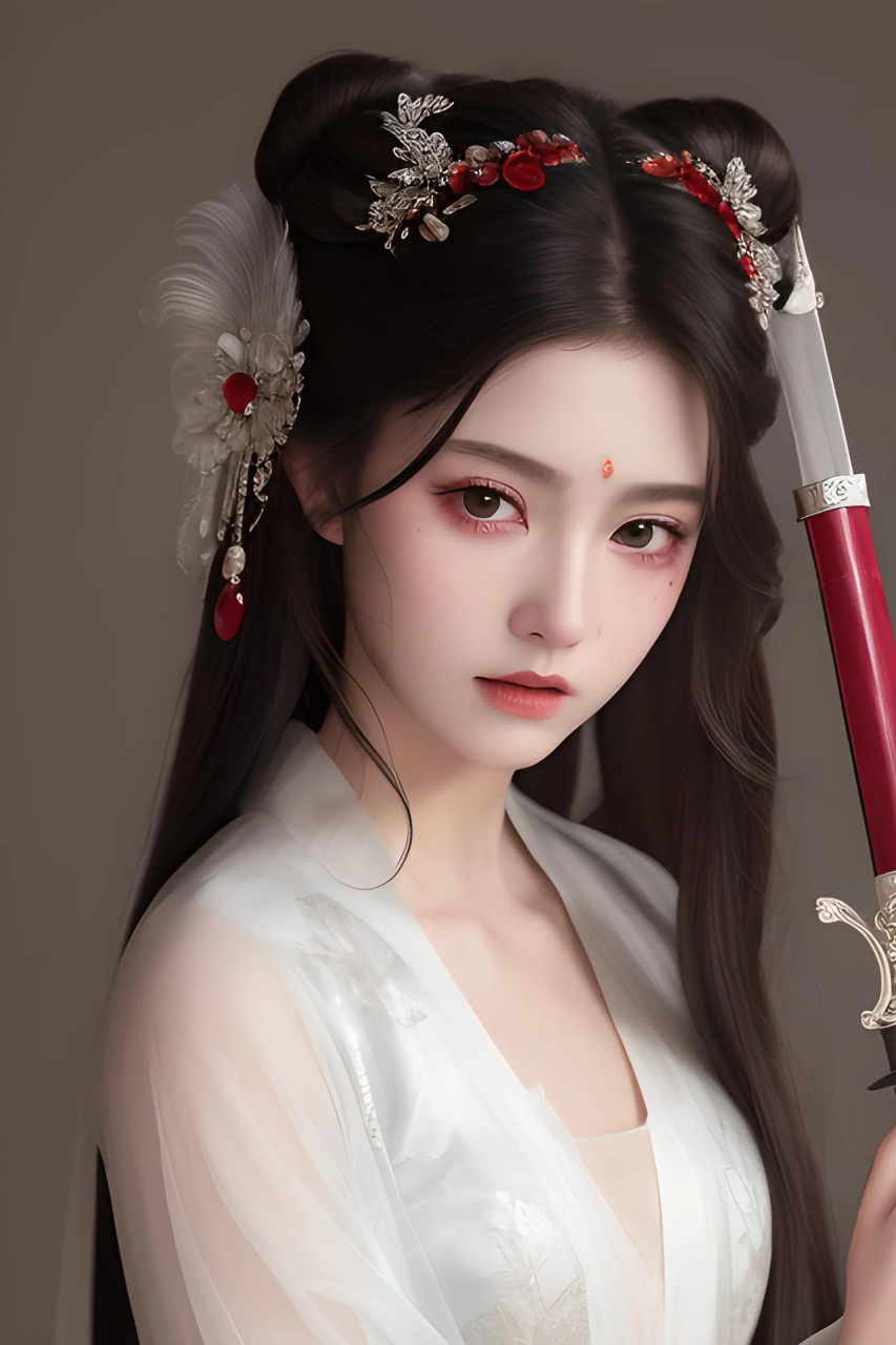 ai绘画:古风少女(白曦悦纱)