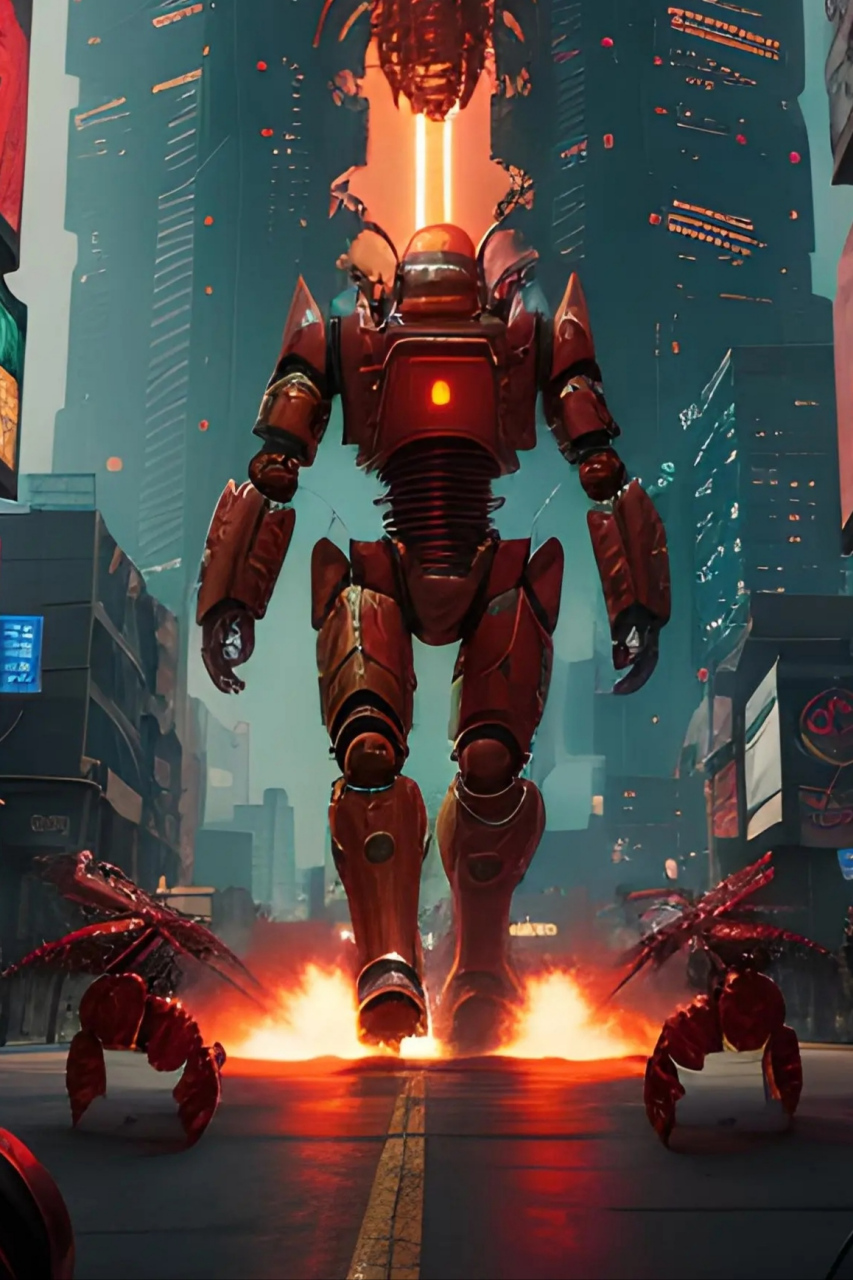 ai绘画:外星机甲(红魔)