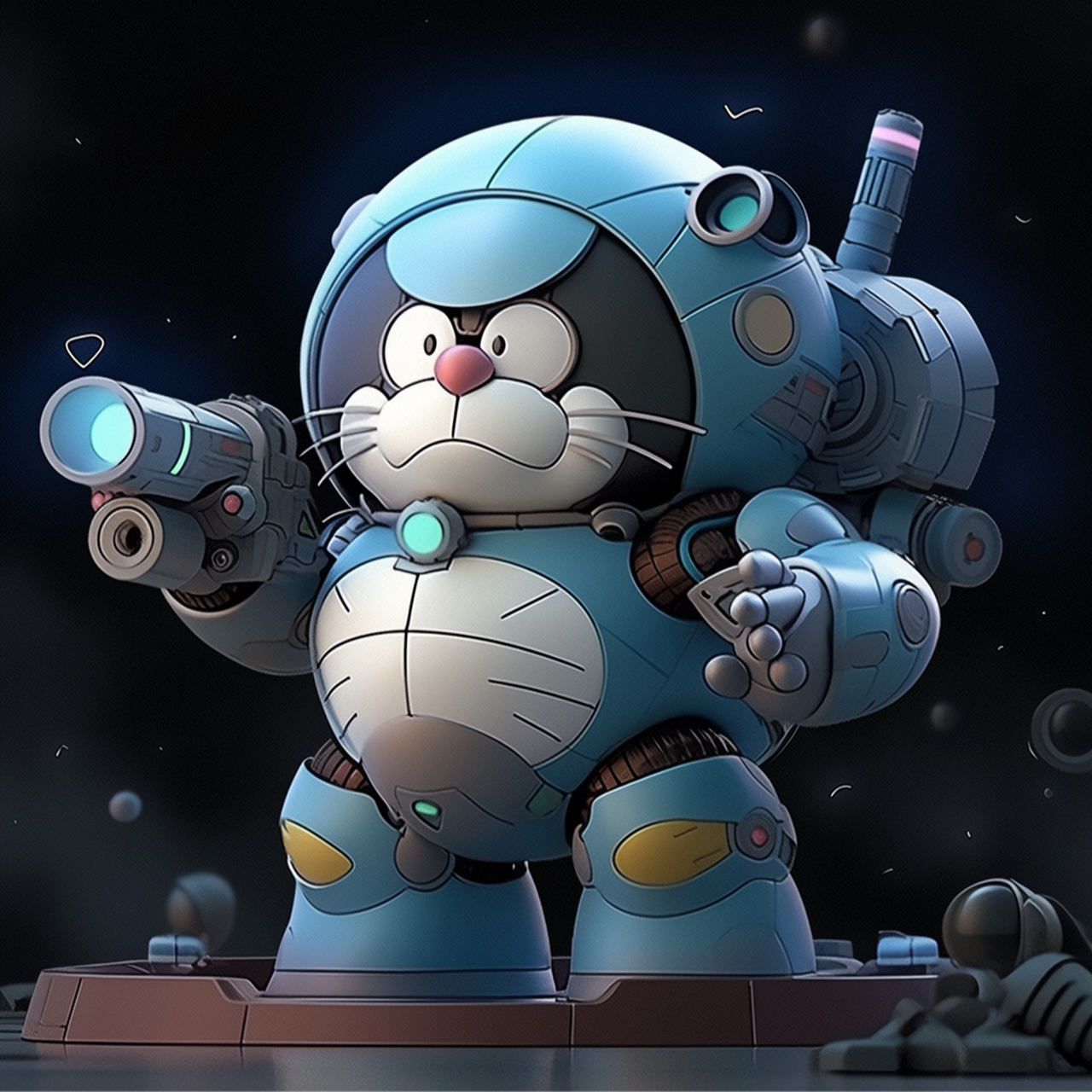 ai绘画:战斗叮当猫(机甲版)#未来# #动漫壁纸# #ai艺术季# #百度ai