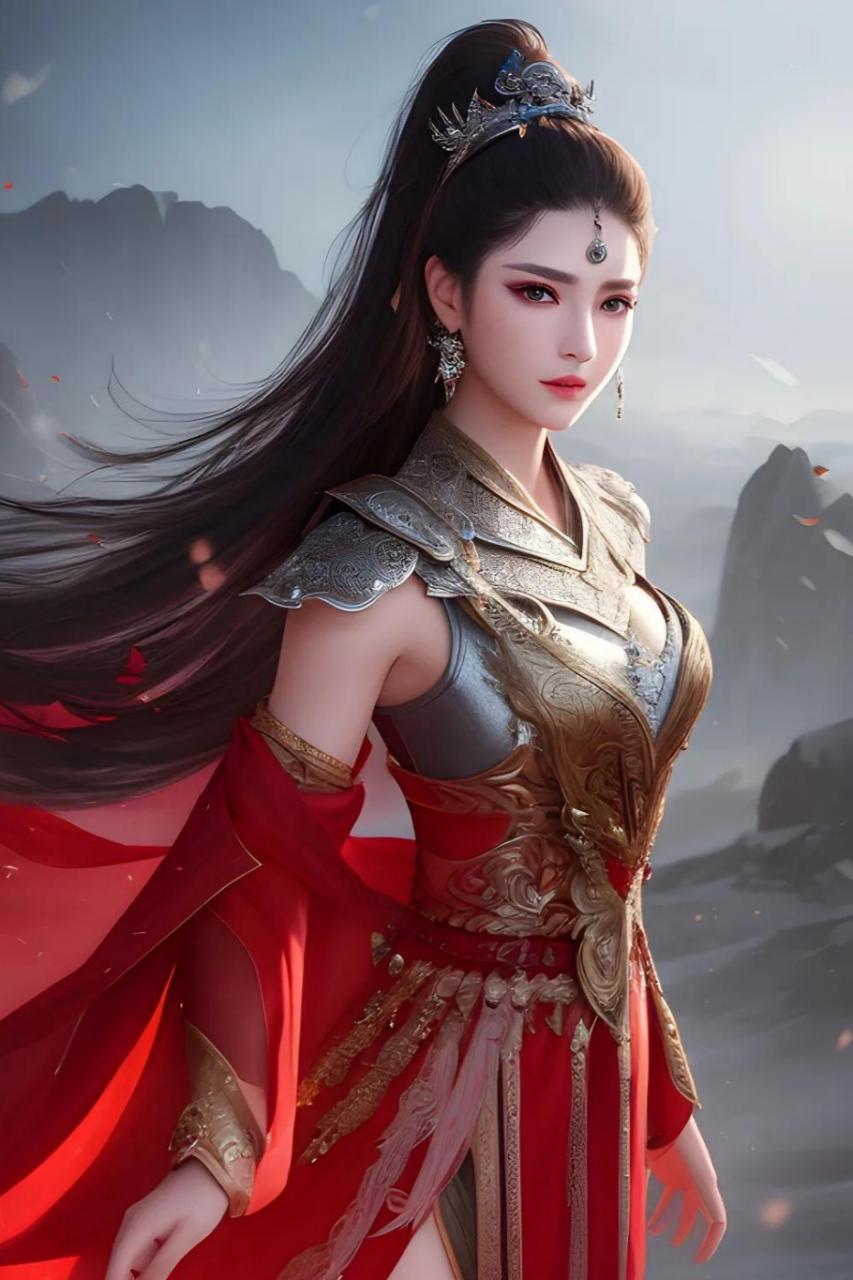 ai绘画:巾帼古风(赤锍银)