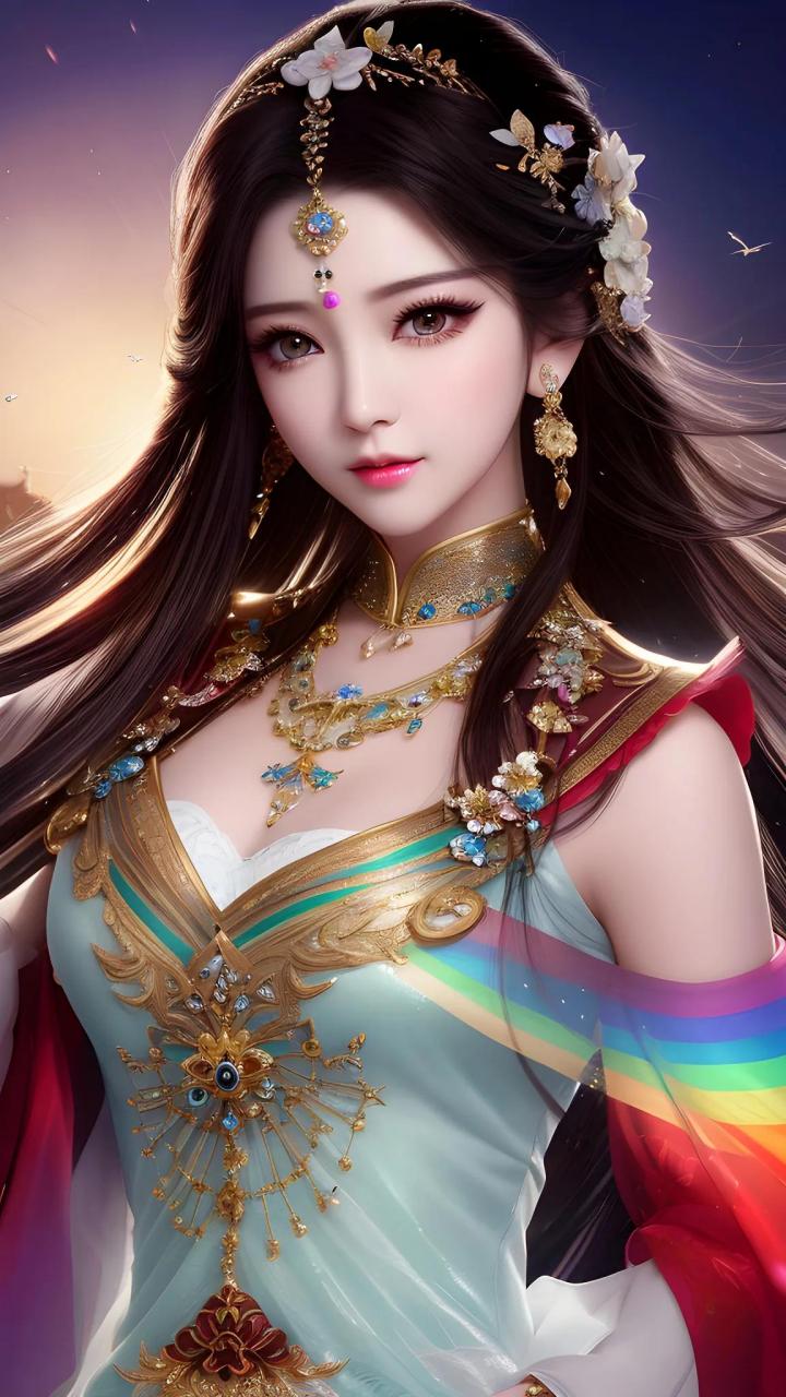 ai绘画:古风少女(幻彩依)#ai共创计划# #ai艺术季# #ai艺术季# #百度