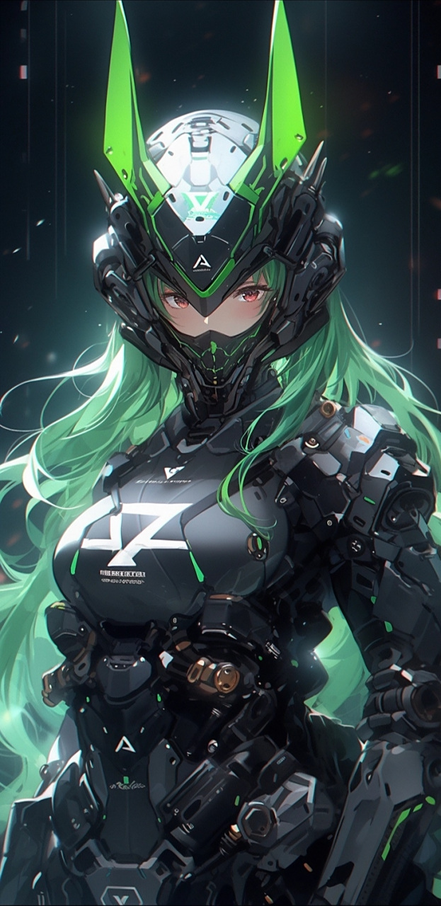 ai绘画:机甲少女(绿茶守卫)#ai艺术季