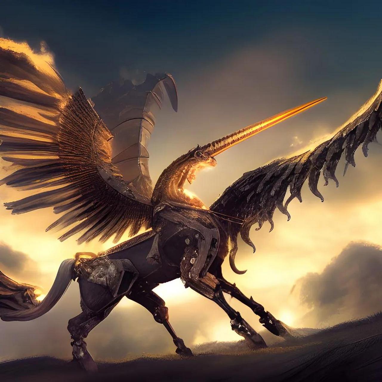 ai绘画:神奇的动物(暗黑独角兽)