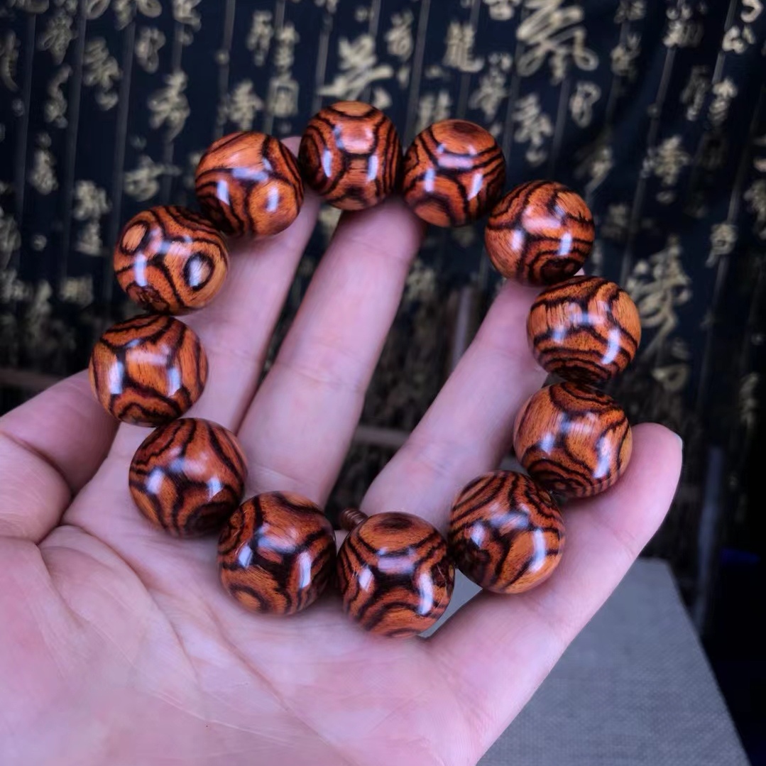 0cm海南黄花梨x纹鬼眼手串#黄花梨# #黄花梨手串# #海南黄花梨手串