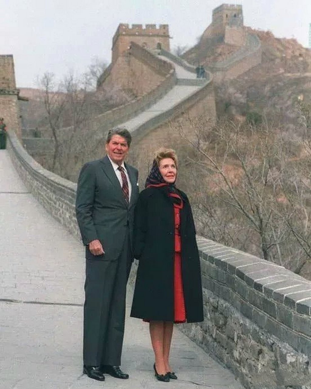 1984年4月29日中美蜜月期间,里根总统和第一夫人南希·里根在访问中国