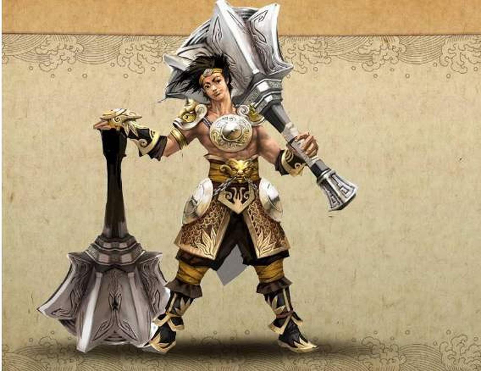 裴元庆是裴仁基的第三子,传说他为哪吒转世,虽然出场时只有十二岁,但