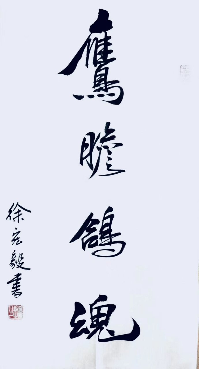 书画##书法#鹰胆鸽魂,老兵书画院长,中国国礼艺术家徐宏毅作品猩屯