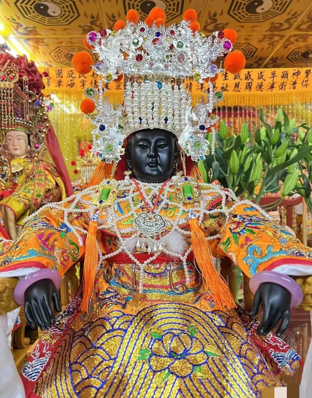 妈祖图片龙仙有龙太奶奶吗红脸道家女神仙福建宁德求子神像名字红岛