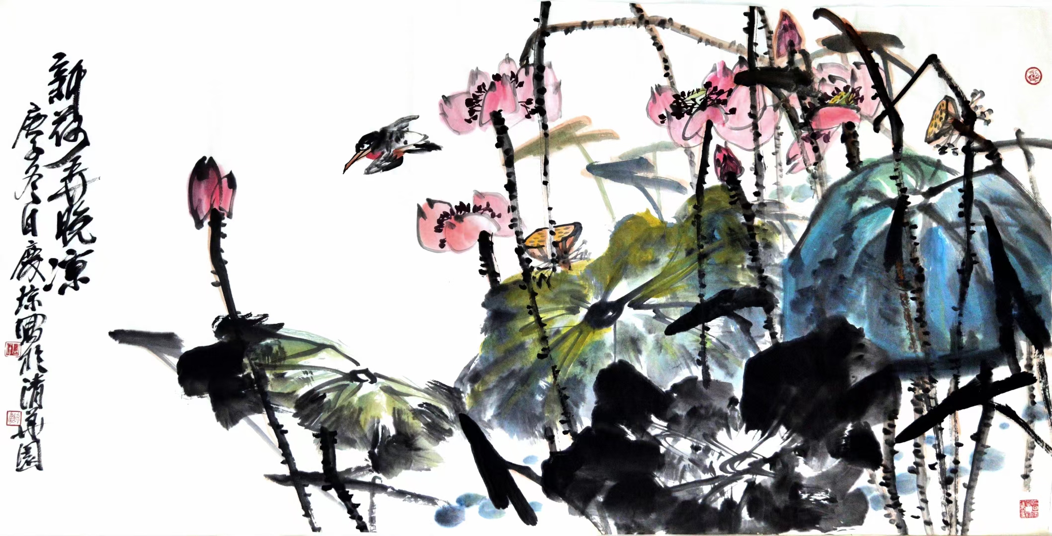 极具笔墨精神的6幅大写意荷花作品(甘庆琼荷花题材花鸟画之二)