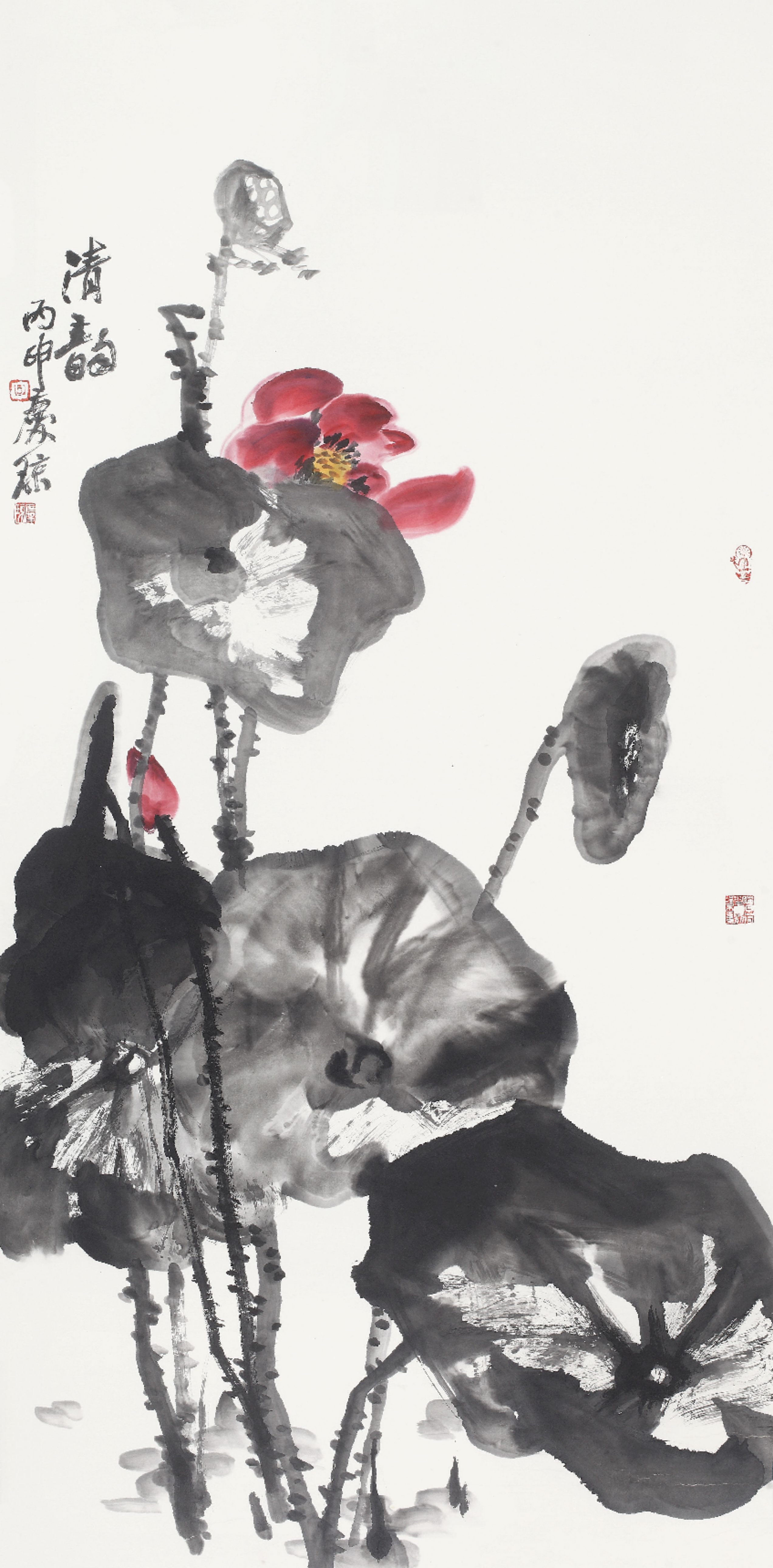 极具笔墨精神的6幅大写意荷花作品(甘庆琼荷花题材花鸟画之二)