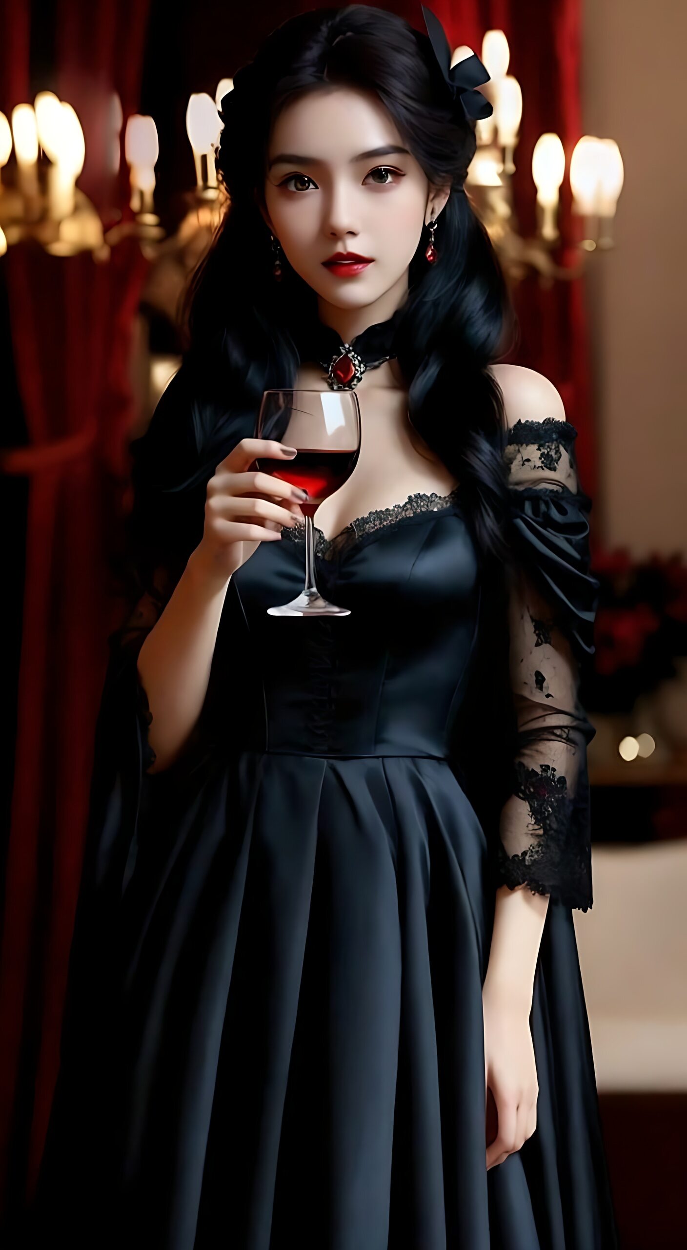 她的美丽如同一幅高级感十足的艺术品,每一个细节都充满了精致与优雅.