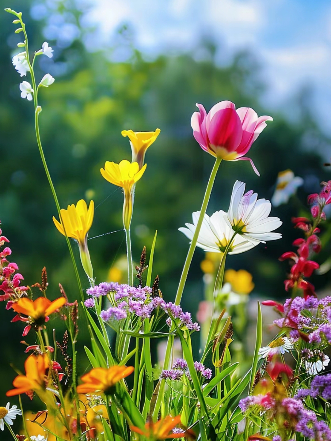 今日阳光明媚,漫步公园,被那一片片五彩斑斓的花海深深吸引.