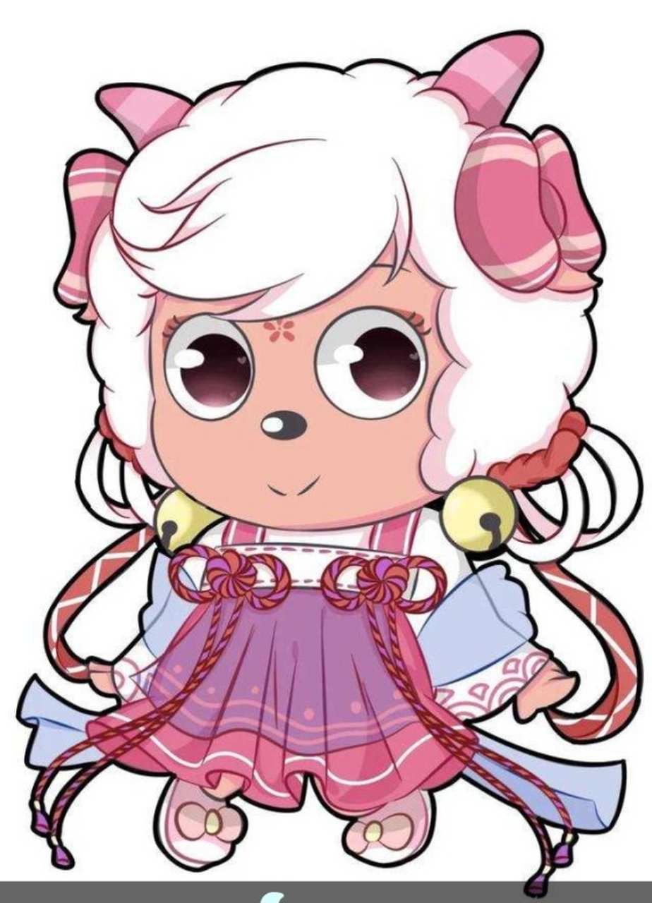 可爱的美羊羊,皓月的古风图