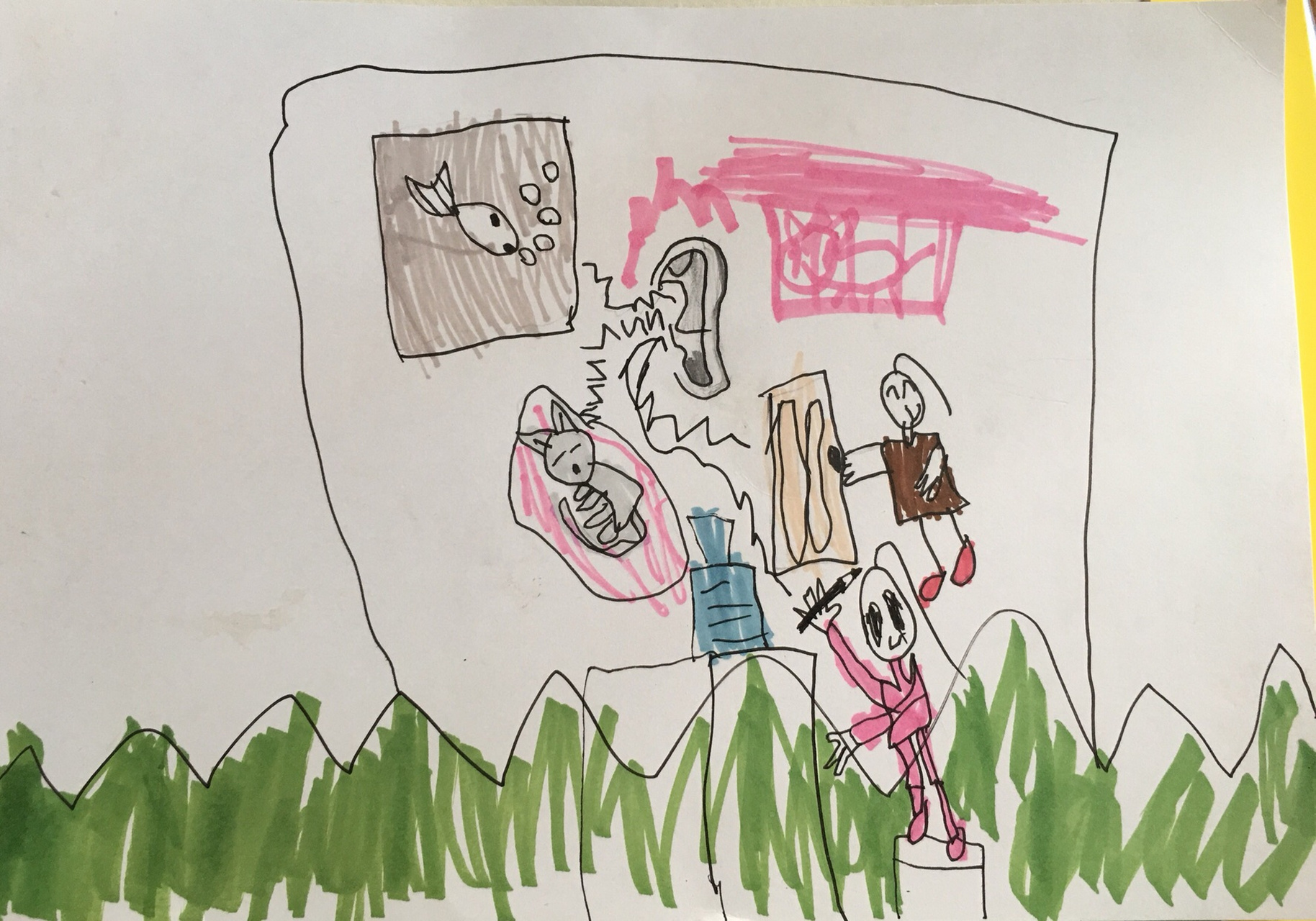 画声音,这么抽象的命题,我都无从下手,可是孩子却轻轻松松完成了!