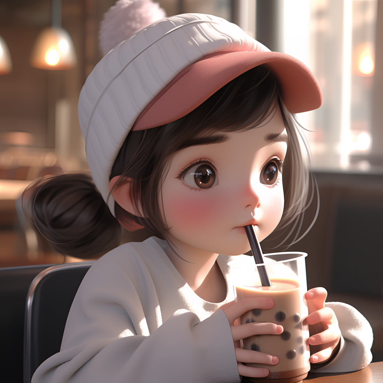 请你喝秋天的第一杯奶茶吖#微信头像# #头像# #动漫头像和壁纸# #可爱