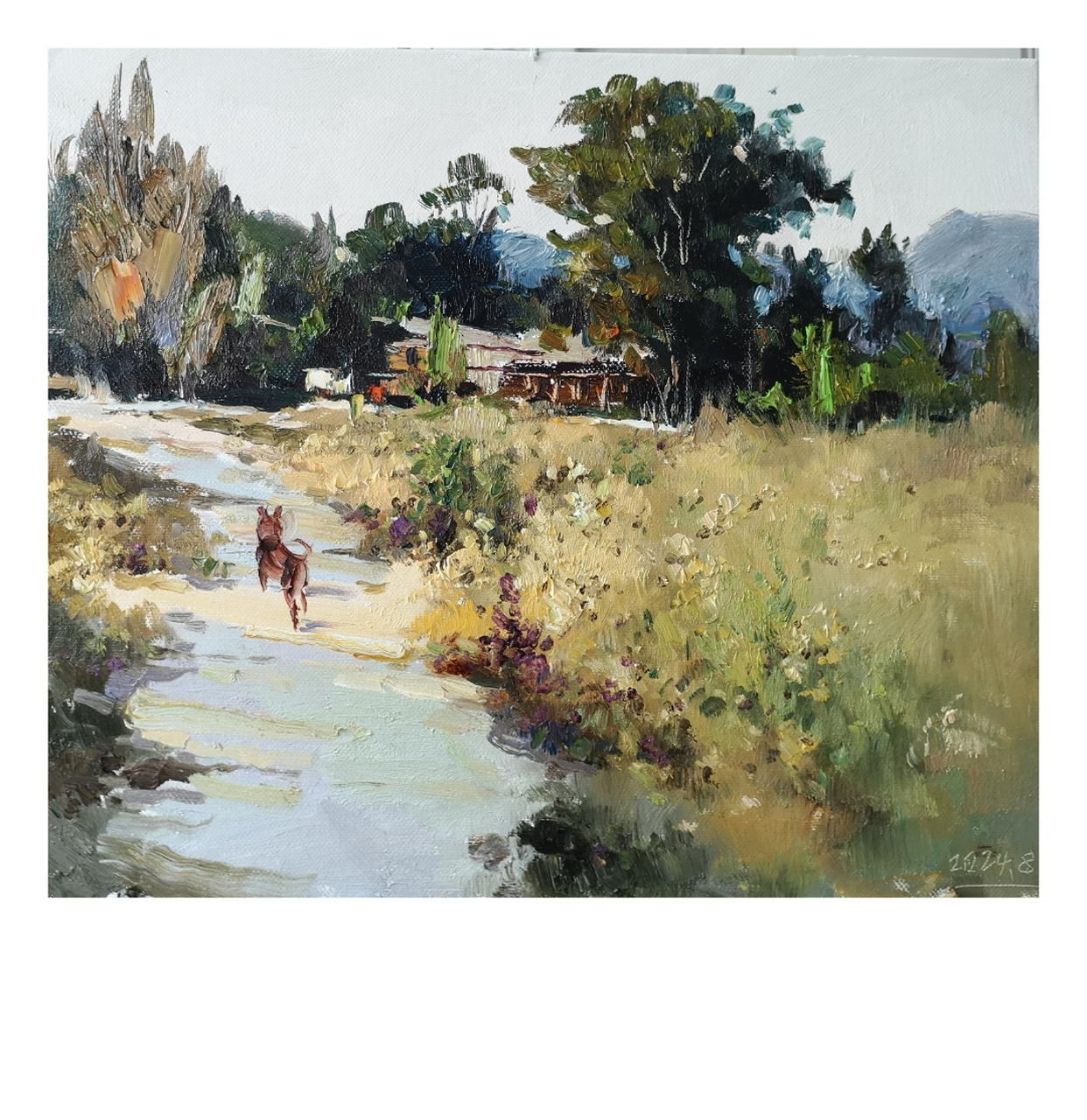 《西凡厂村口》50x60cm
