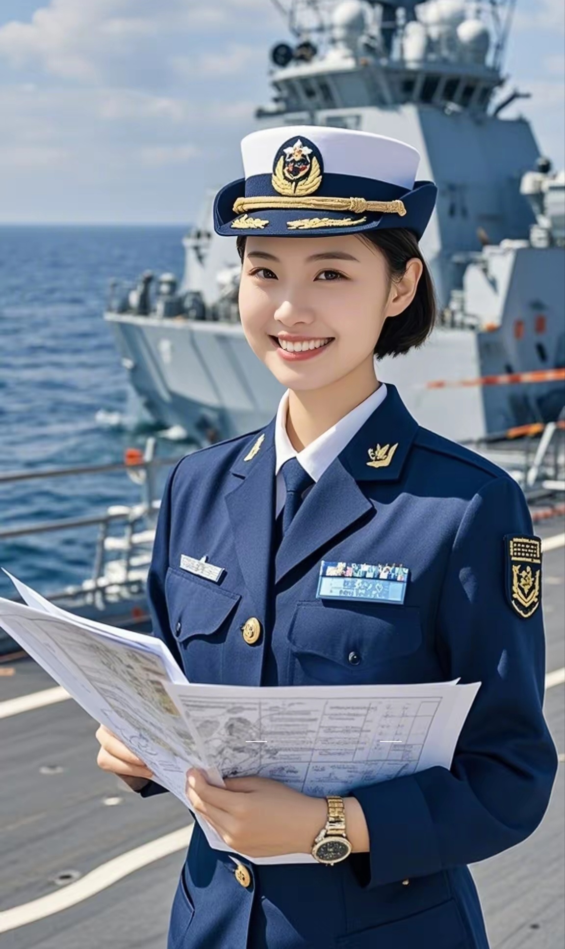 海军女夏常服图片