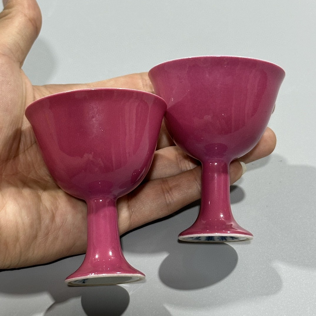 最美古瓷精品,发色娇艳欲滴——清代雍正胭脂红内洋彩瑞果纹高足杯