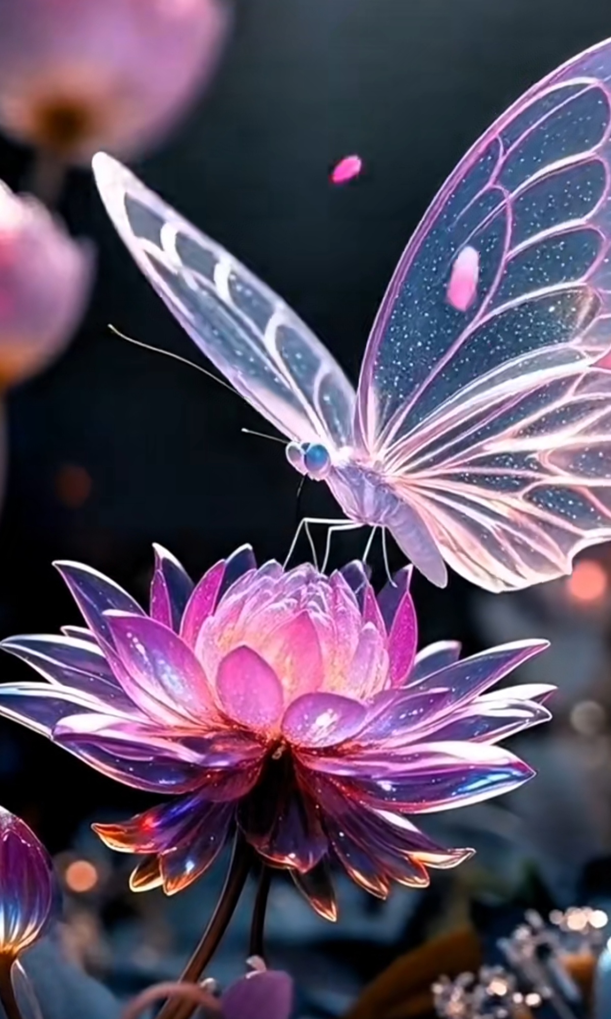 哇,这只紫蝴蝶停在花上,美得像幅画!