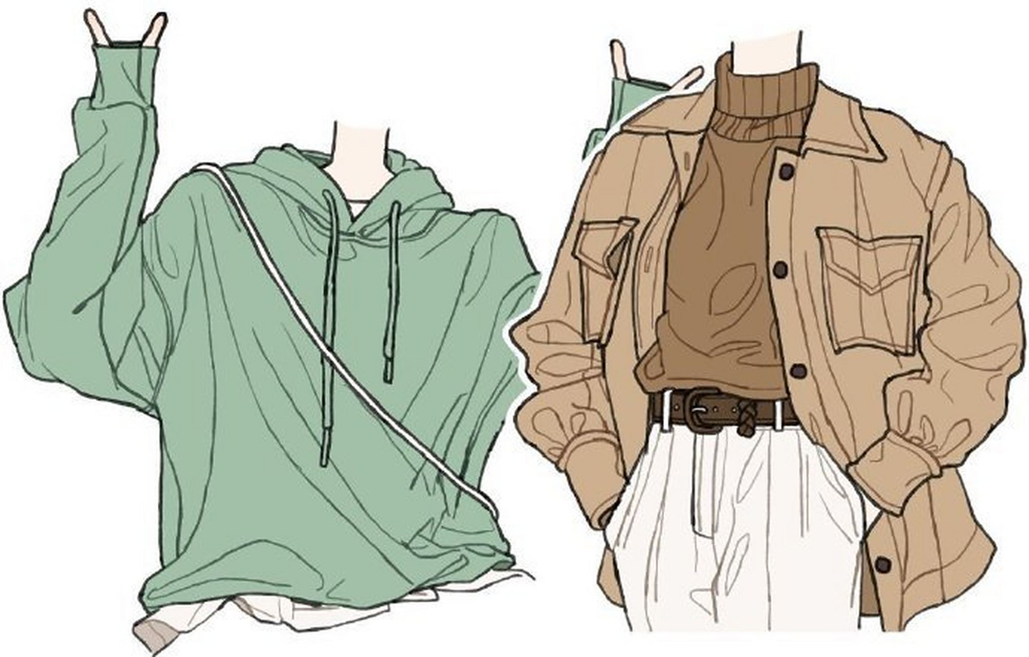 衣服褶皱线条 绘画素材 #11月创作激励计划