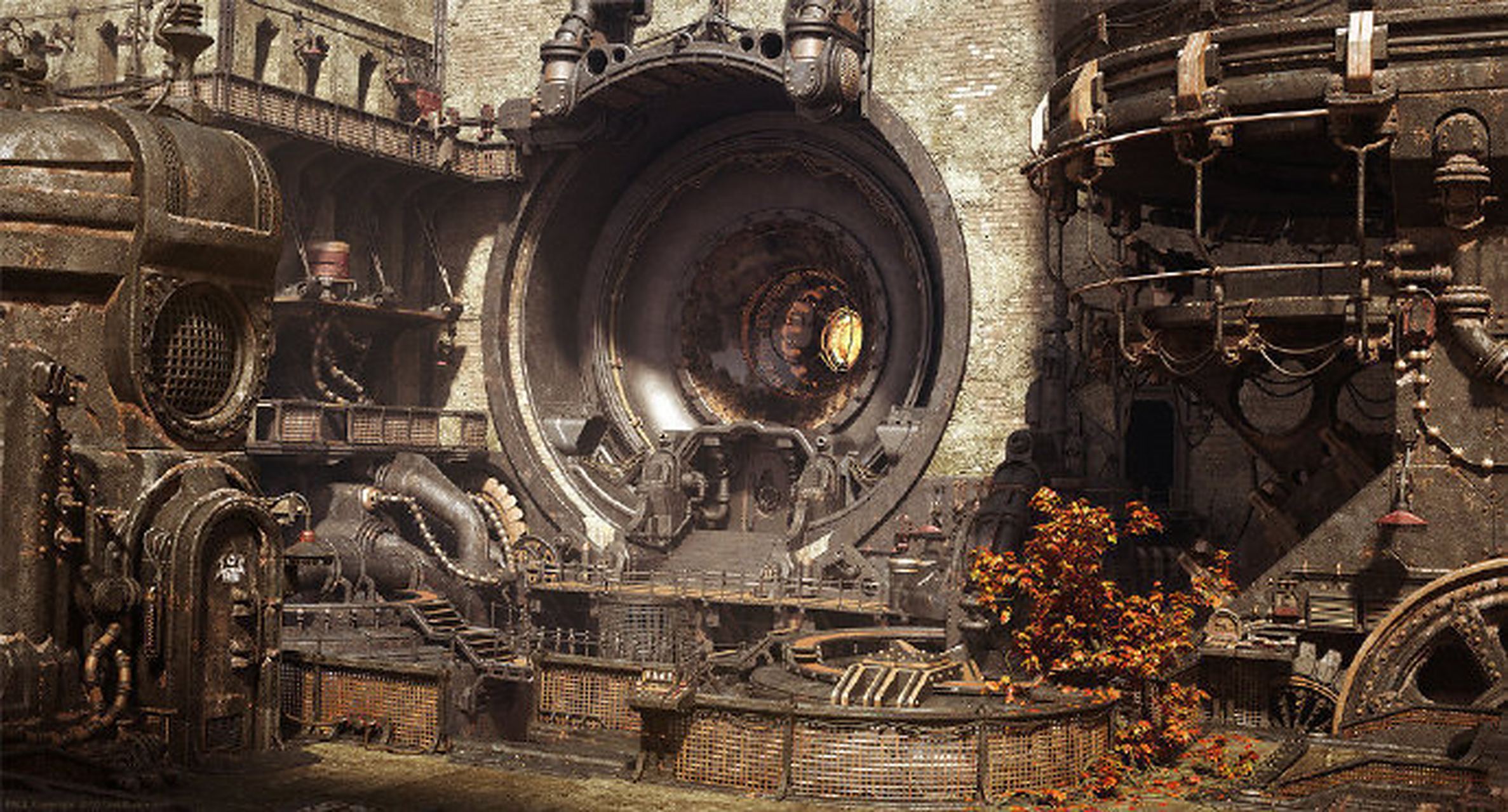 蒸汽朋克场景参考 蒸汽朋克场景通常包括充满机械装置和蒸汽动力的