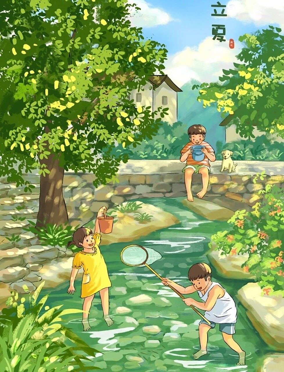 回不去的童年丨画师:原也画画 ​​​​ 节气插画作品素材