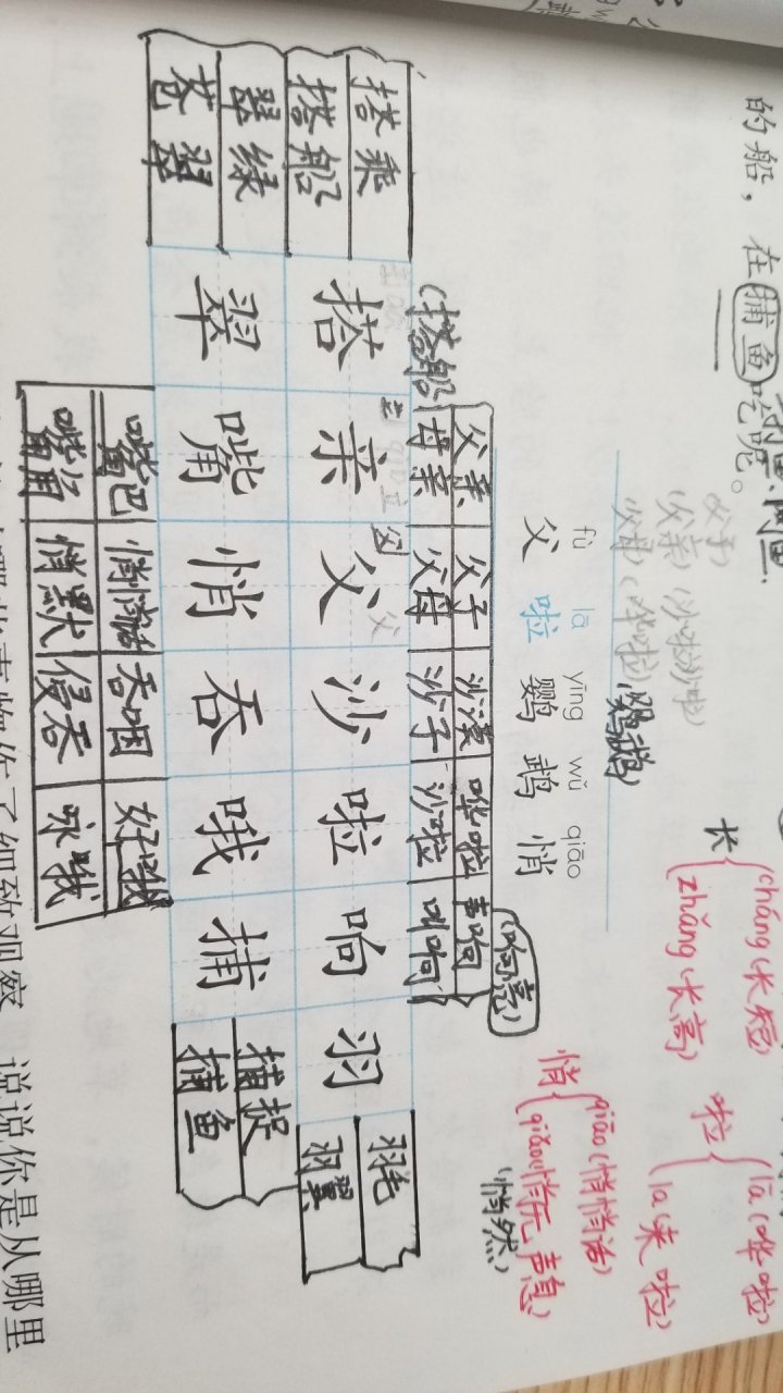 搭船的鳥生字組詞