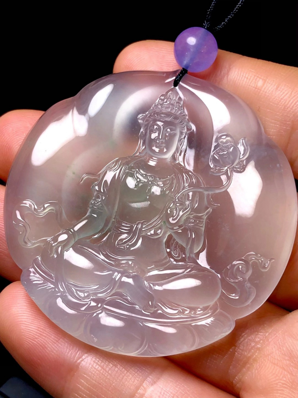 【圣观音】 玉雕大师林乔雕刻,种老水头好 #翡翠