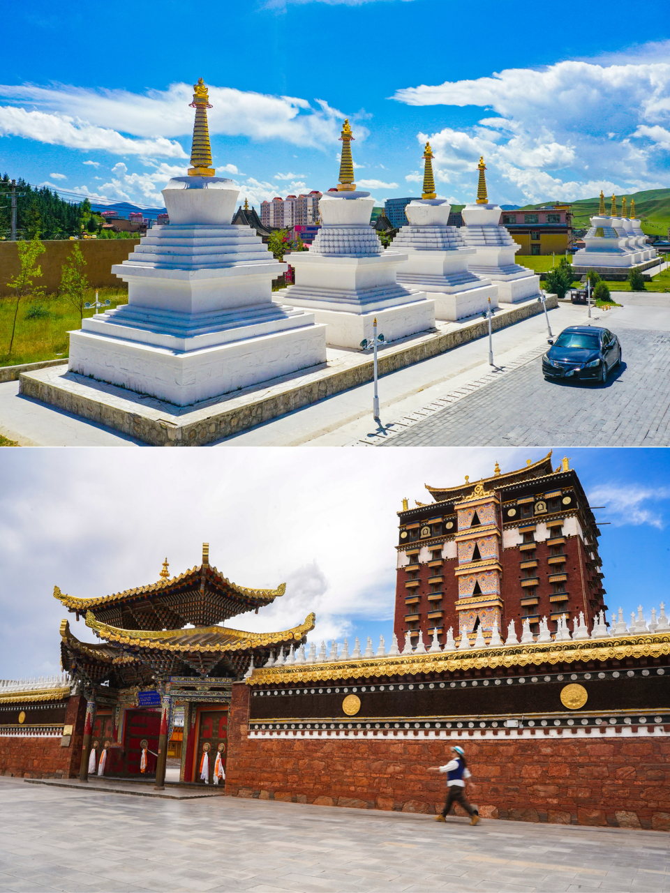 甘南州府地标建筑:九层佛塔 #早秋漫游指南#甘南的州府是合作市,在