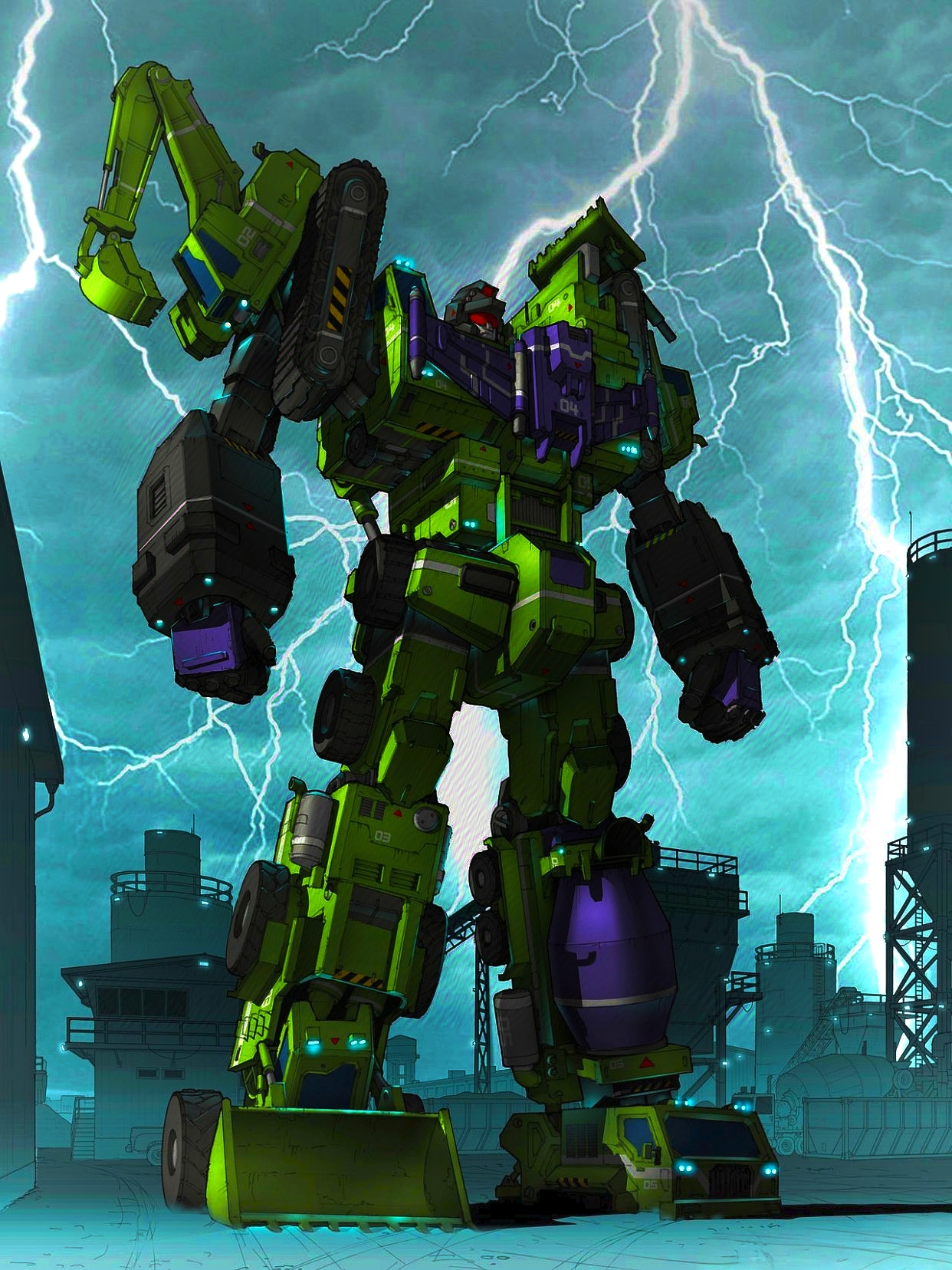 大力神是动画16集出现的第一个合体大型霸天虎 拥有强大的破坏力