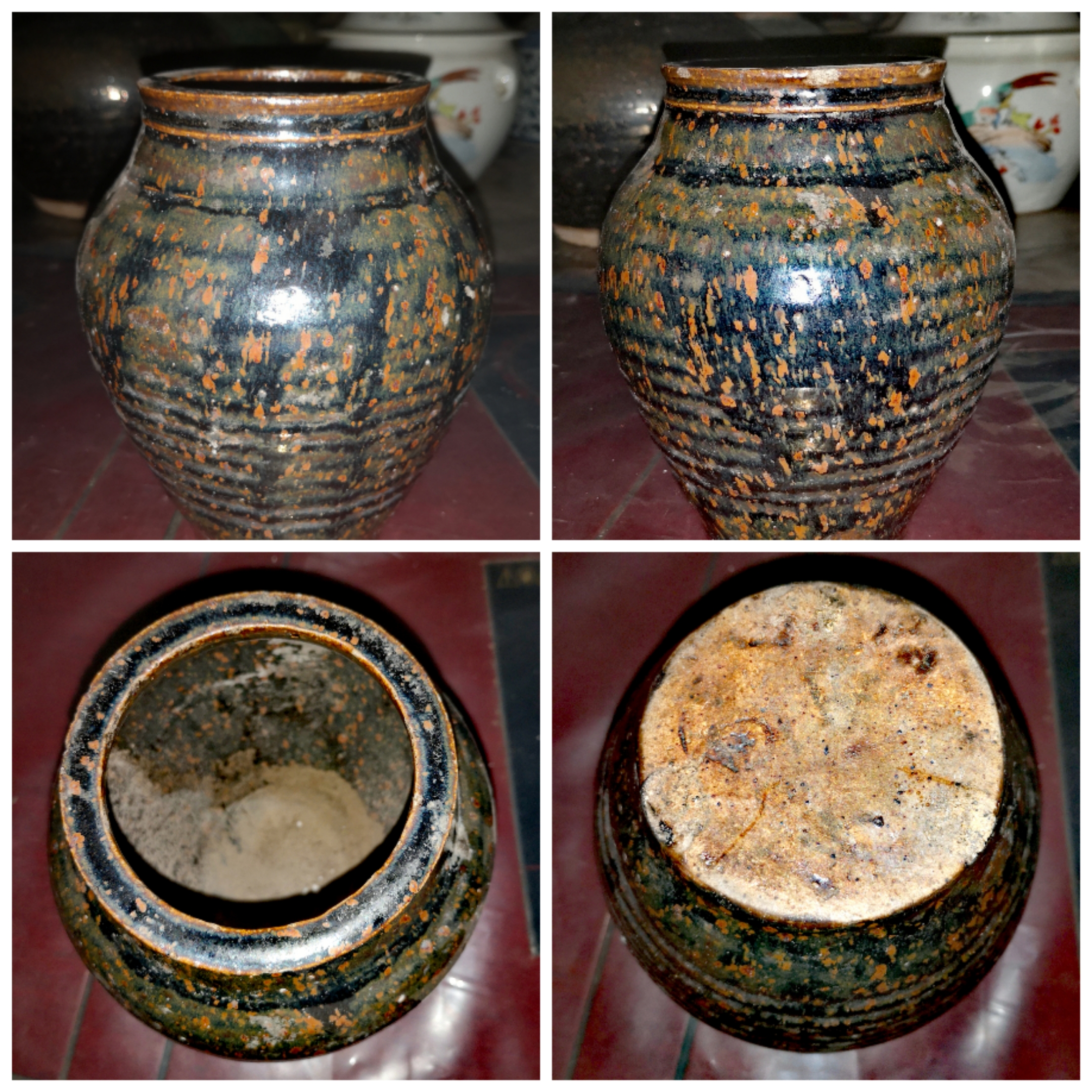 宋代橄榄瓶铁锈花,品赏!