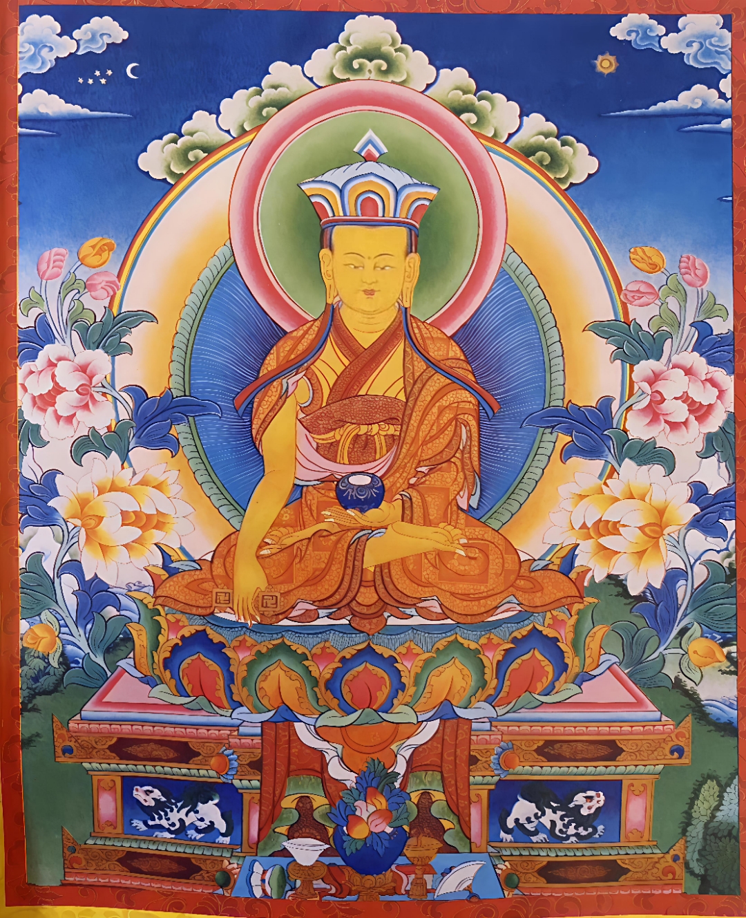 顿巴辛绕佛被尊为本教的始祖,他在象雄地区创立了古象雄佛法,即雍仲本
