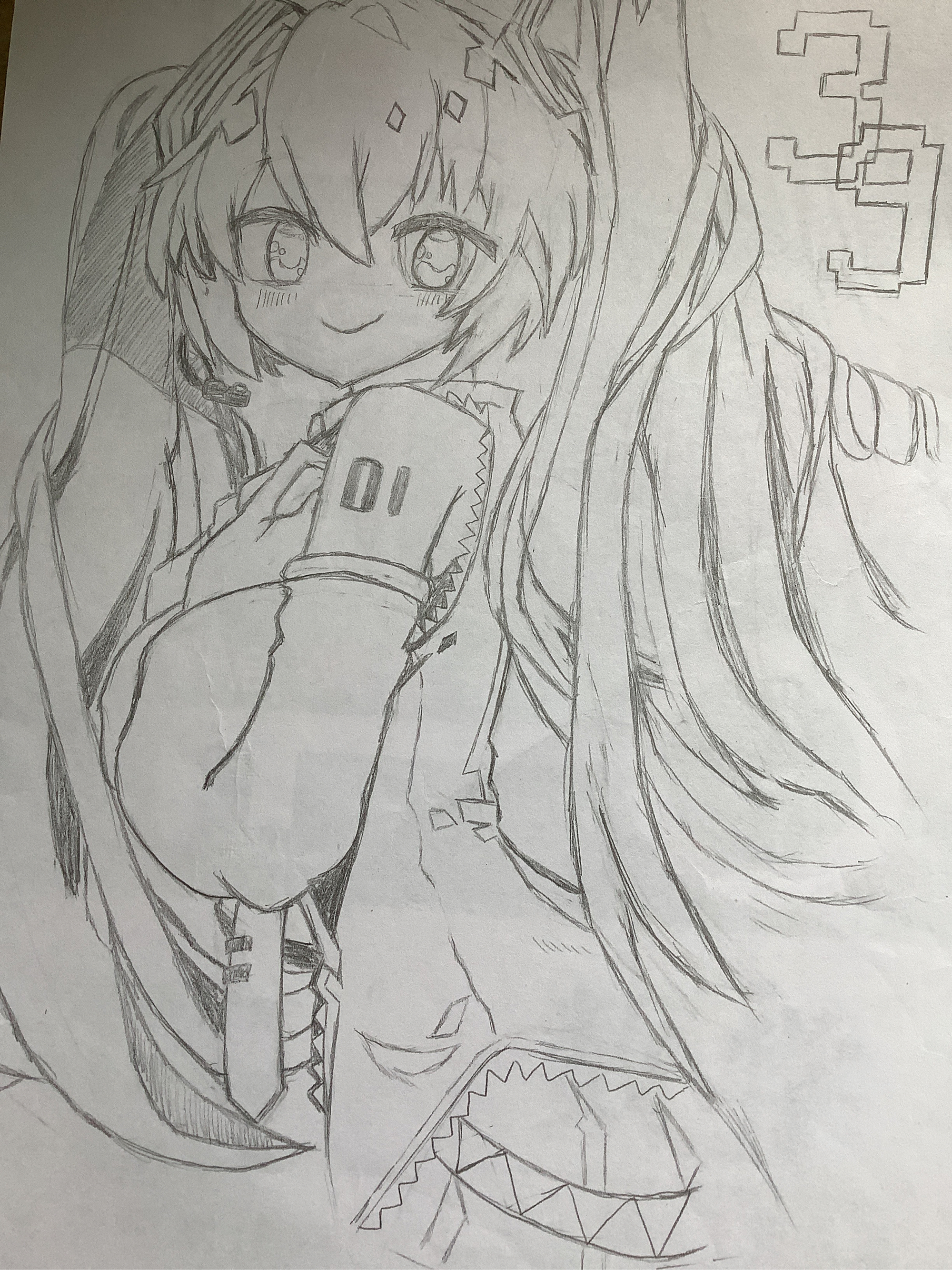 初音未来全身素描图片