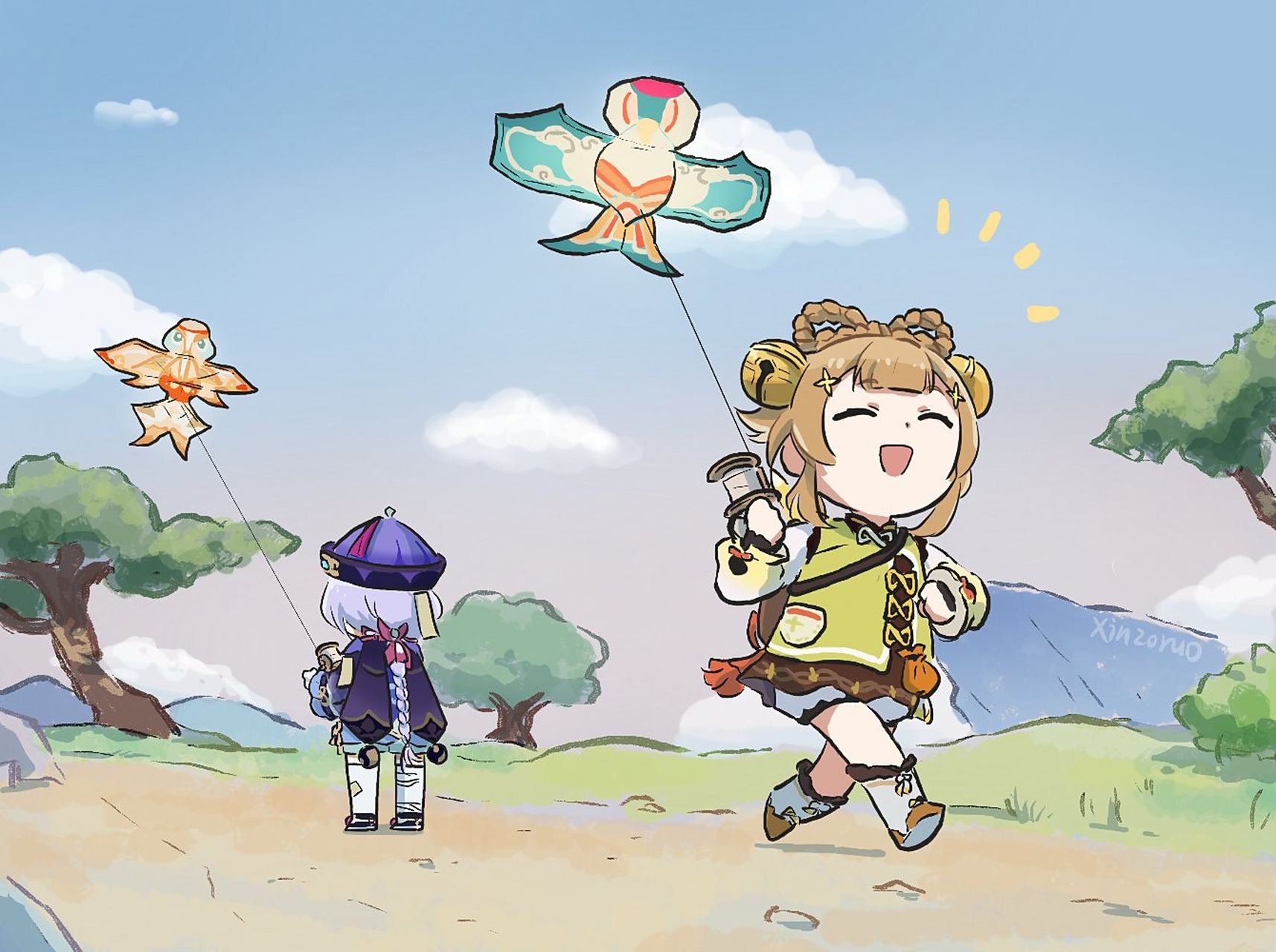 原神# #二次元# 放风筝 twi:心臓弱眞君