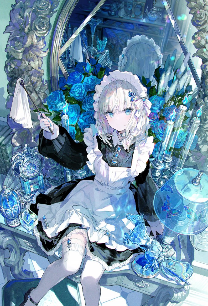 二次元# 女仆与青透馆,藤ちょこ不愧是"极彩色的魔术师",作品辨识度