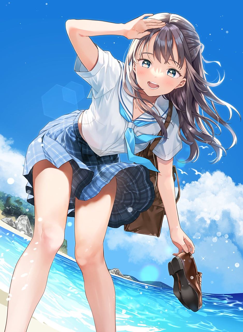 海边的水手服少女#二次元