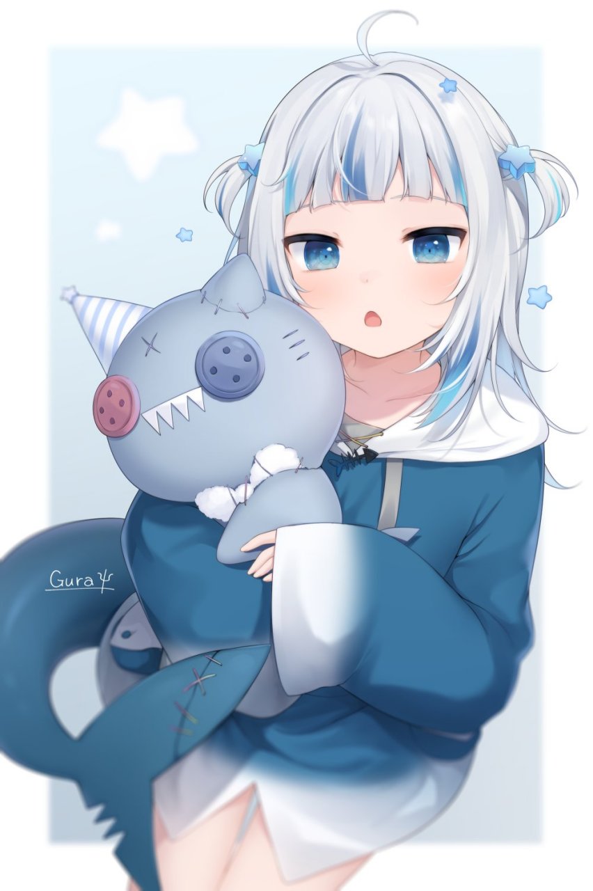 虚拟主播# #二次元# 今天是噶呜61古拉的生日,甘城なつき画了张