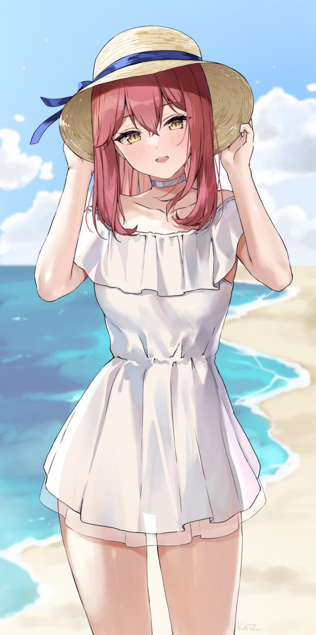 #二次元# 和美少女一起去海边玩耍,太养眼了[二哈]