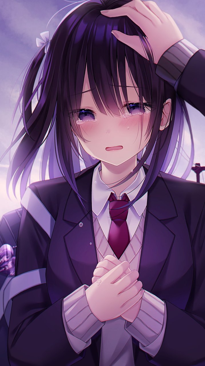 二次元# 流泪的少女,太惹人怜爱了,想紧紧抱在怀里[三哈]