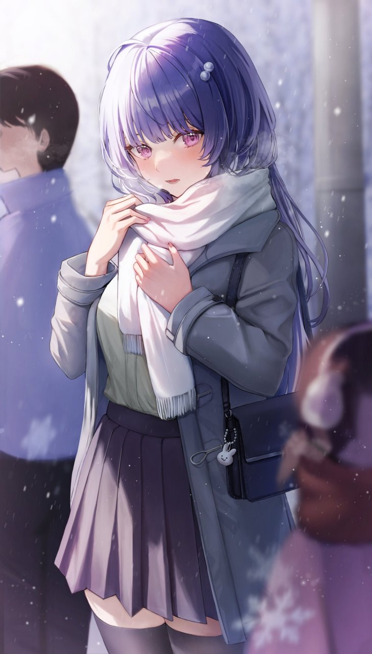 二次元# 下雪天的女高中生
