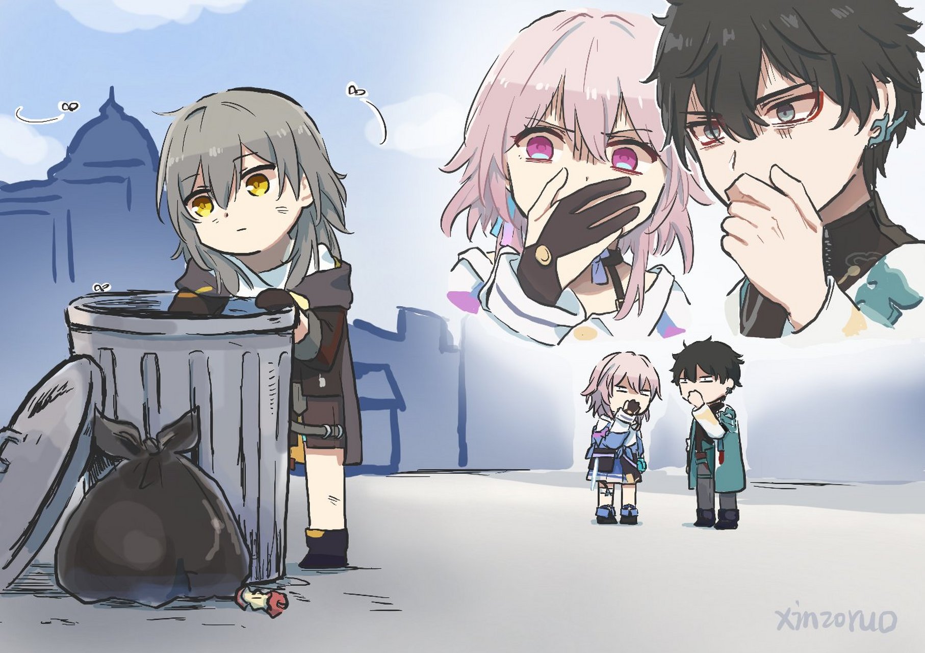 二次元# #崩坏星穹铁道# 捡垃圾的星[捂脸] 画师:心臓弱眞君