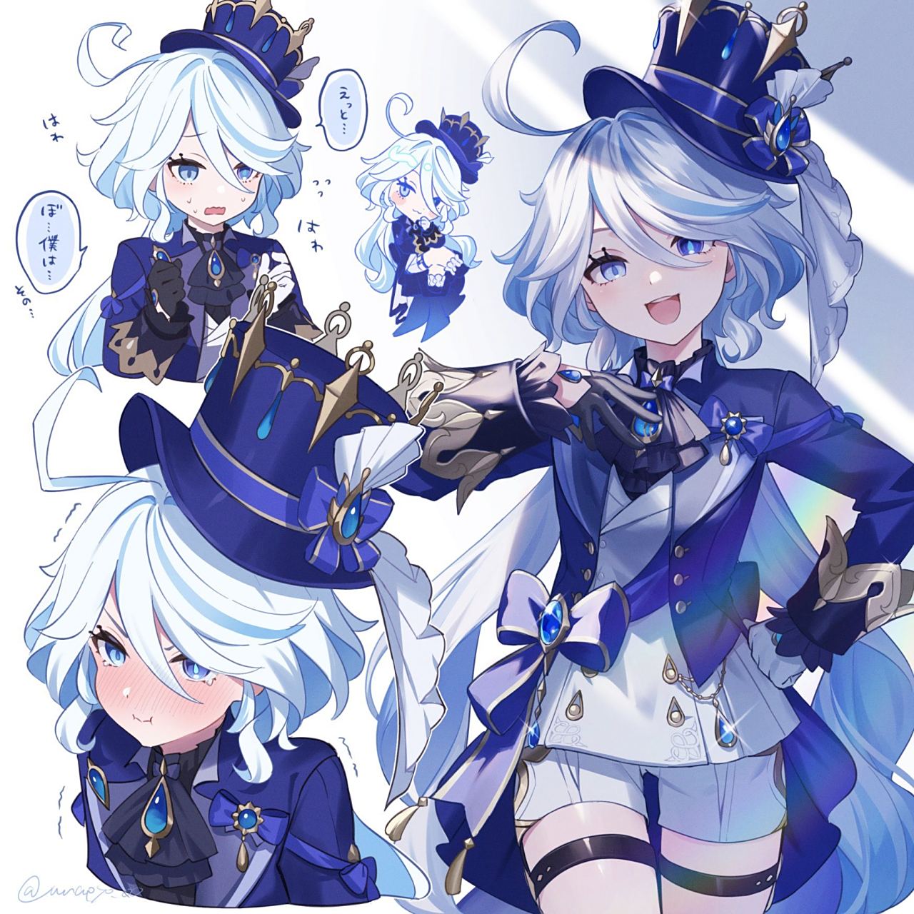 不同表情的芙宁娜,可爱到犯规了啊[期待]#原神