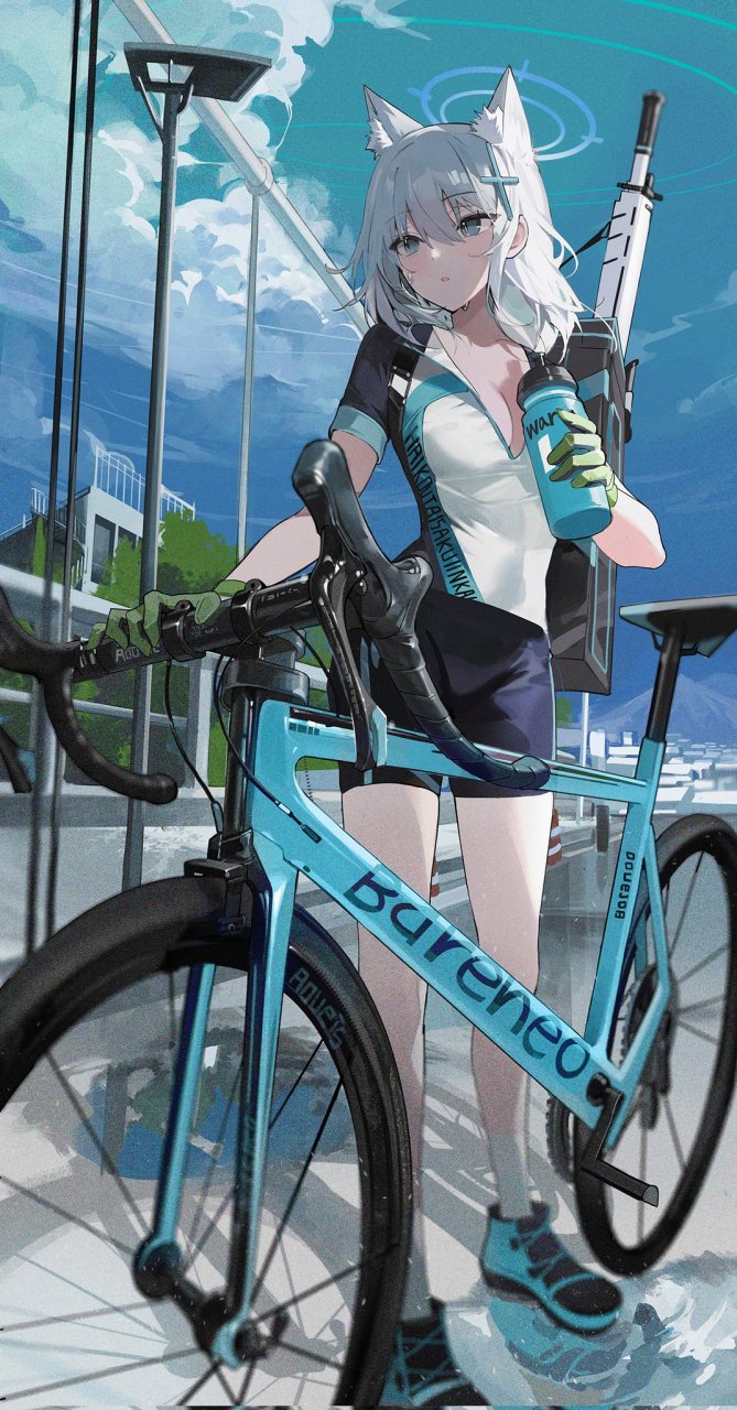 碧蓝档案白子自行车图片