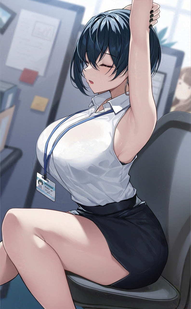 伸懒腰的ol姐姐[二哈]#二次元