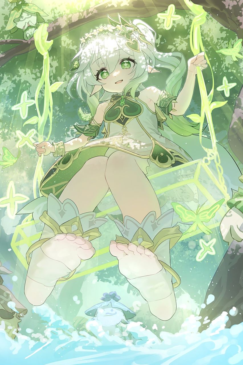 二次元# #原神# 荡秋千的小草神,jiojio真棒啊[舔屏]